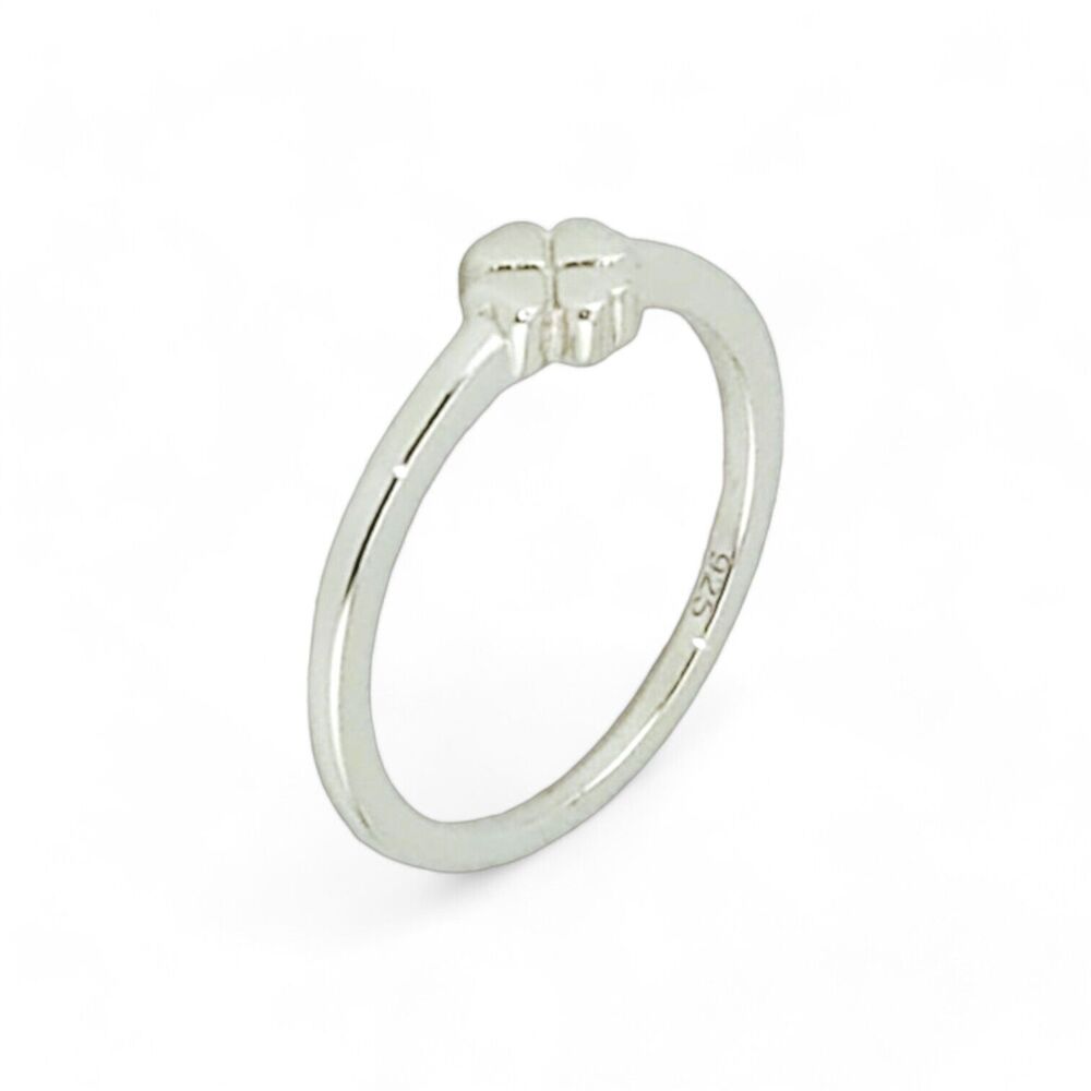 Sterling Silver 925 4 Heart Clover Shape Ring